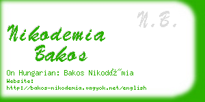nikodemia bakos business card